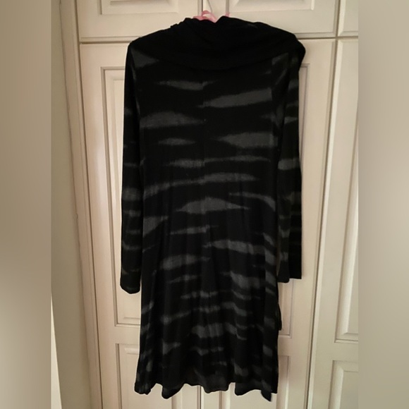Kensie droopy collar Long Sleeve Black gray Casual Dress. Pockets.Size S/CH/P - Picture 11 of 11